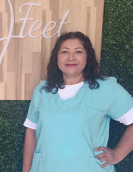 Podóloga certificada Aidfeet, Ruby Trinidad Flores