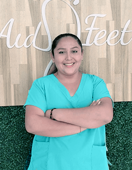 Podóloga certificada Aidfeet, Graciela del Rosario Ake Cocom